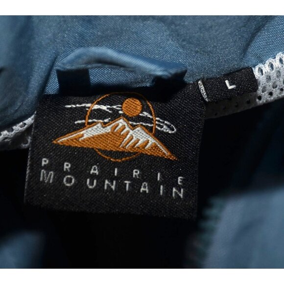 Prairie Mountain Mens L Blue Full Zip Windbreaker Jacket Coushatta Wolf Logo - Picture 10 of 12